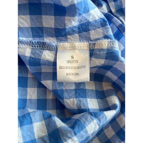 MARIE NICOLE | Smocked Fire Truck Embroidered Blue & White Gingham Dress Size 2T - Picture 7 of 8